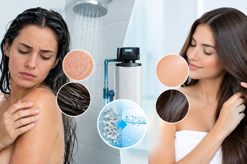 Imagen de: Efectos de la cal del agua en la piel y el cabello: Cómo solucionarlo con un descalcificador