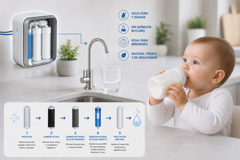 Imagen representativa de: ¿Qué agua es mejor para preparar los biberones de los bebés?